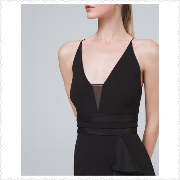 AIDEN MATTOX, Black Ruffle-detail Gown, Size 4 - Picture 3 of 4